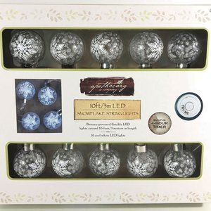 Snowflake Ornament String Lights Christmas Decoration Battery Operated and Timer